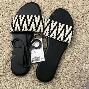 H&M JACQUARD-WEAVE MULES size 8 NWT